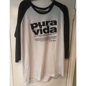 Pura Vida Costa Rica Long Sleeves T-Shirt White Size XXL Men’s